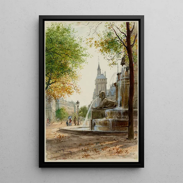Fontaine du Châtelet - Alexandre Prévost — framed artwork on a wall