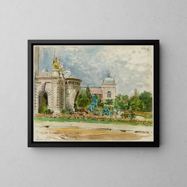 Fontaine du Trocadéro - Alexandre Prévost — framed artwork on a wall