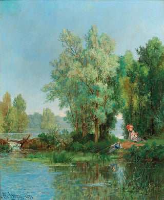 Excursion en famille à la rivière - Alexandre René Véron — artwork view