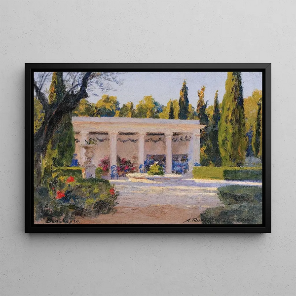 A loggia in Ben Negro Park in Bizerte - Alexandre Roubtzoff — framed artwork on a wall