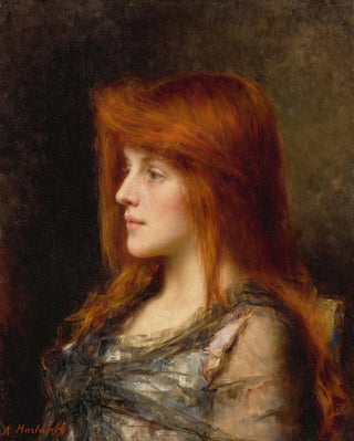 A young woman with auburn hair - Alexei Harlamoff — artwork view