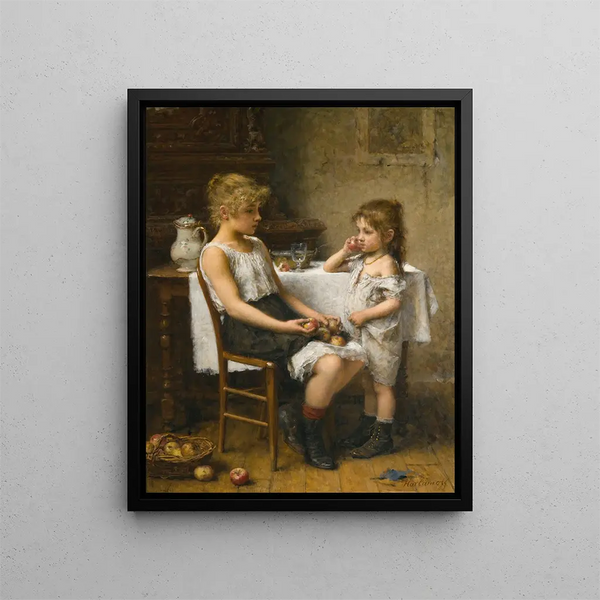 Choosing Apples - Alexei Harlamoff — framed artwork on a wall