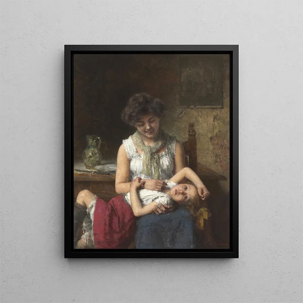 Girl in a Bad Mood - Alexei Harlamoff — framed artwork on a wall