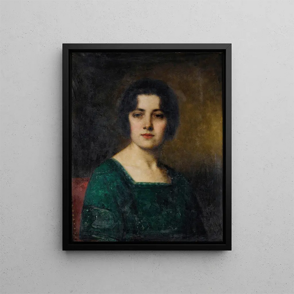Portrait of Madame Ferette - Alexei Harlamoff — framed artwork on a wall
