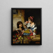 Two girls with apples and pears - Alexei Harlamoff — framed artwork on a wall