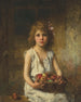 Young girl with a basket of apples - Alexei Harlamov — artwork view