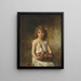 Young girl with a basket of apples - Alexei Harlamov — framed artwork on a wall