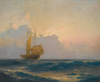 Bateau au crépuscule - Alexei Vasilievich Hanzen — artwork view