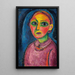 Bust of a Woman in a Reddish Dress - Alexej von Jawlensky — framed artwork on a wall