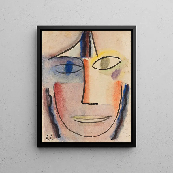 Head of Woman Femina - Alexej von Jawlensky — framed artwork on a wall
