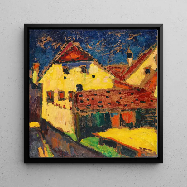 Houses in Yellow - Alexej von Jawlensky — framed artwork on a wall