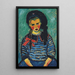 Girl with Red Ribbon - Alexej von Jawlensky — framed artwork on a wall