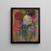 Large still life painting of peonies at dusk - Alexej von Jawlensky — framed artwork on a wall