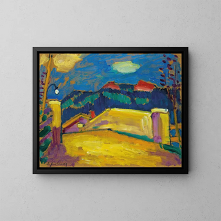 Landscape Painting with Bridge - Alexej von Jawlensky — framed artwork on a wall