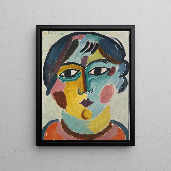 Tête de fille - Alexej von Jawlensky — framed artwork on a wall