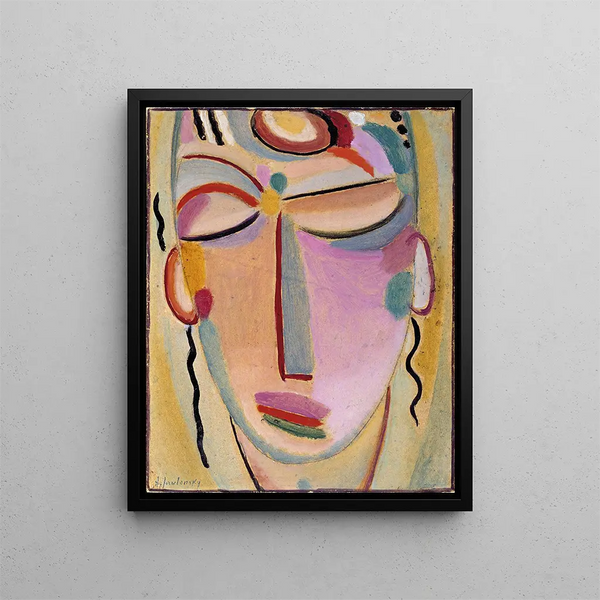 Meditation of the Mystic Head - Alexej von Jawlensky — framed artwork on a wall