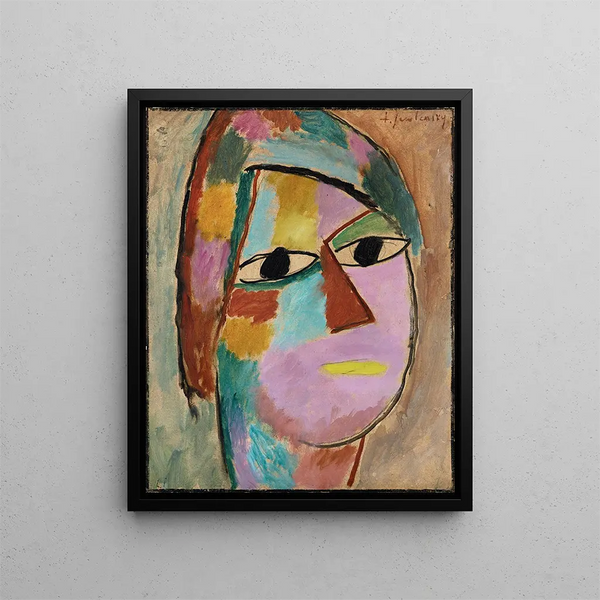 Tête mystique - Alexej von Jawlensky — framed artwork on a wall