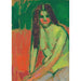 Reproduction of the painting of a Semi-nude Sitting with Long Hair - Alexej von Jawlensky