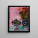 Still life with fruit bowl and flower vase - Alexej von Jawlensky — framed artwork on a wall