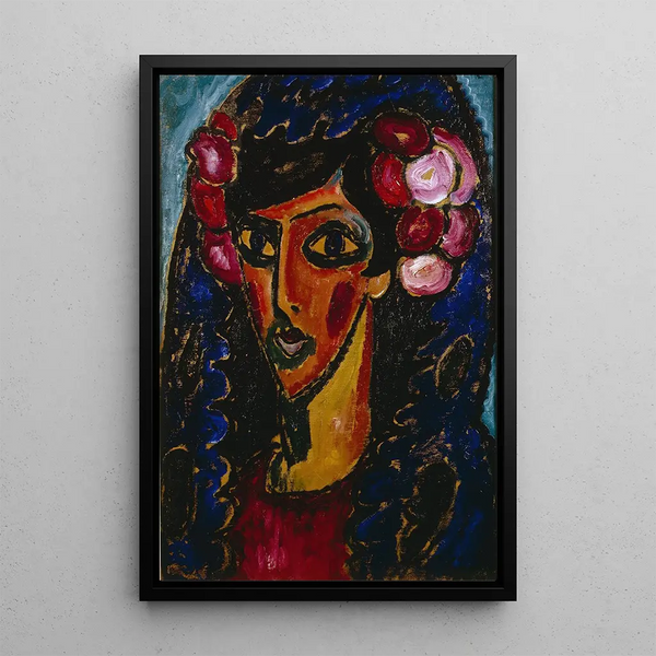 La Mantille bleue - Alexej von Jawlensky — framed artwork on a wall