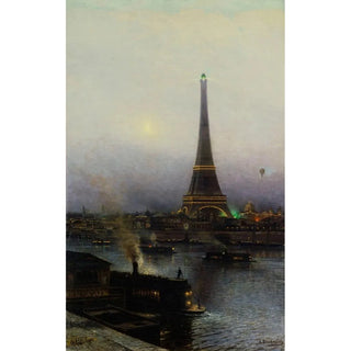 La tour Eiffel la nuit - Alexey Petrovich Bogolyubov — artwork view