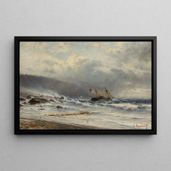 Seascape painting - Alexey Petrovich Bogolyubov — framed artwork on a wall