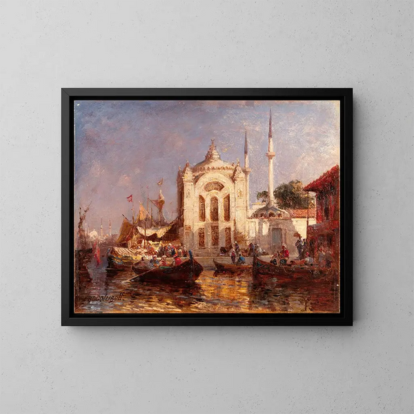 The Mosque of Dolmabahçe in Constantinople - Alexey Petrovich Bogolyubov — framed artwork on a wall