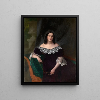 Portrait of an Unknown Woman - Alexey Vassilievich Tyranov — framed artwork on a wall