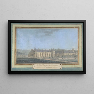 View of a castle - Alexis-Joseph Prignon — framed artwork on a wall