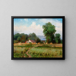 Rural landscape painting - Alexis Jean Fournier — framed artwork on a wall