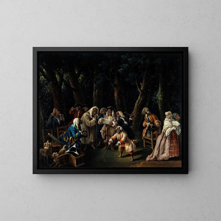 The Council of Monkeys or The Politicians at the Tuileries Garden - Alexis Peyrotte — framed artwork on a wall