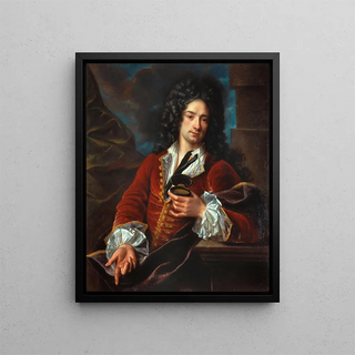 Gentleman Smoking Tobacco - Alexis Simon Belle — framed artwork on a wall