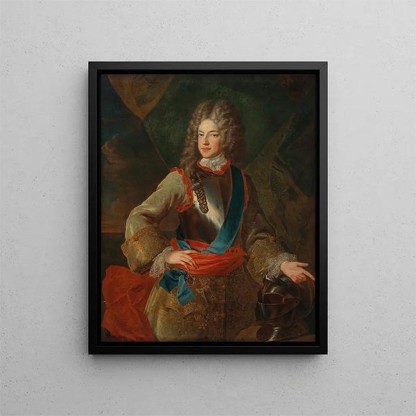 Portrait of Prince James Francis Edward Stuart, the Old Pretender - Alexis Simon Belle — framed artwork on a wall