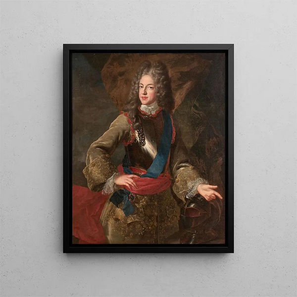 Portrait of Prince Jacques François Edward Stuart - Alexis Simon Belle — framed artwork on a wall