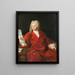 Portrait painting of a seated man wearing a red coat and holding a letter - Alexis Simon Belle — framed artwork on a wall