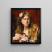 Young woman with roses - Alexis Vollon — framed artwork on a wall