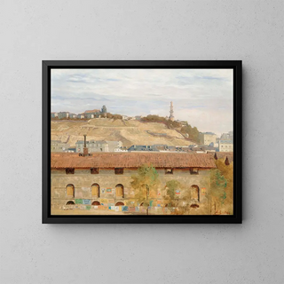 La butte Montmartre en 1866 - Alfred Auteroche — framed artwork on a wall
