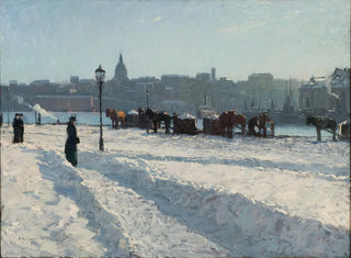 Winter scene painting from Stockholm waterfront - Alfred Bergström — artwork view
