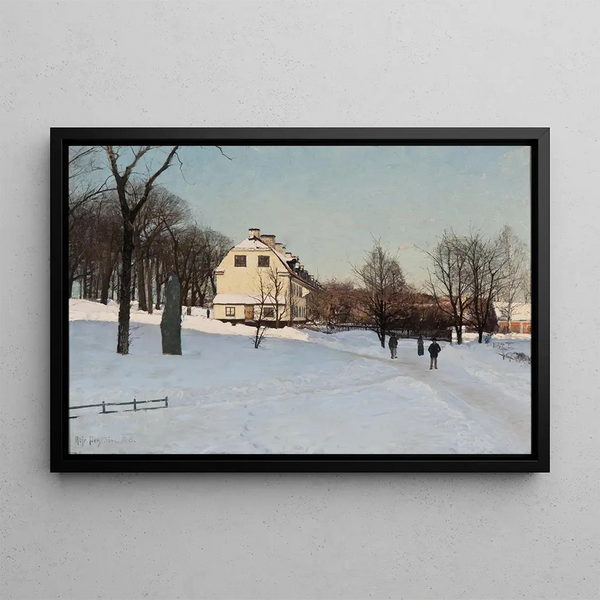 Winter at Skeppsholmen, Stockholm - Alfred Bergström — framed artwork on a wall