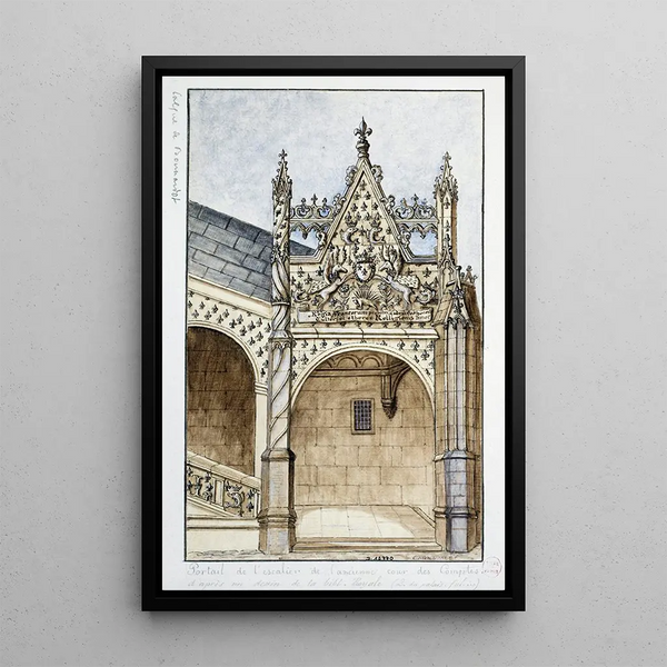 Reproduction of the painting of the Old Court of Accounts staircase portal - Alfred Bonnardot