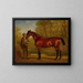 M. W. James Holden with his favorite horse in a landscape - Alfred Chantrey Corbould — framed artwork on a wall
