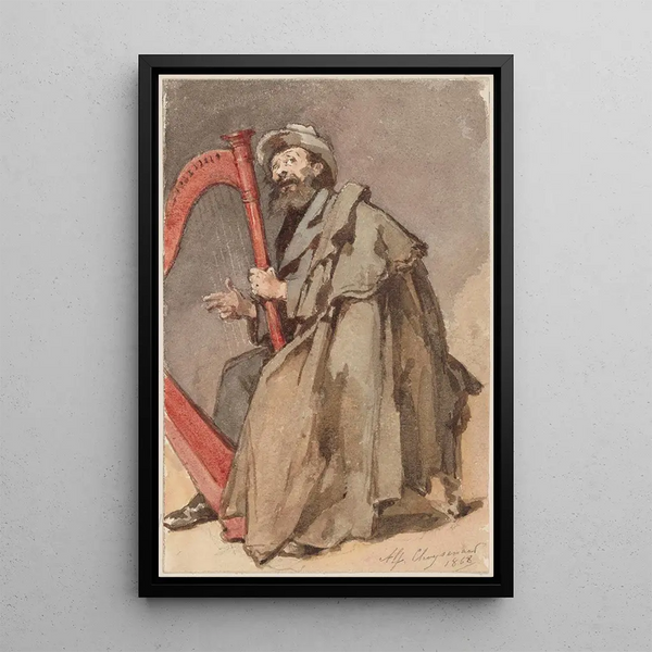 Reproduction of the painting Man with Harp - Alfred Cluysenaar