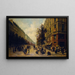Queue at the door of a grocery store corner of Rue Réaumur and Boulevard Sébastopol in November 1870 - Alfred Decaen — framed artwork on a wall