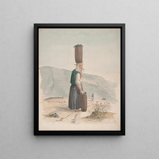 Seller of charcoal in Tenerife - Alfred Diston — framed artwork on a wall