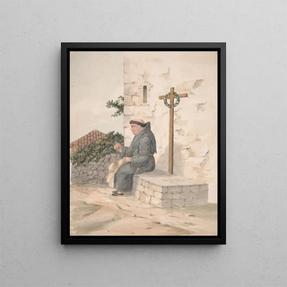 Franciscan Brother Painting - Alfred Diston — framed artwork on a wall