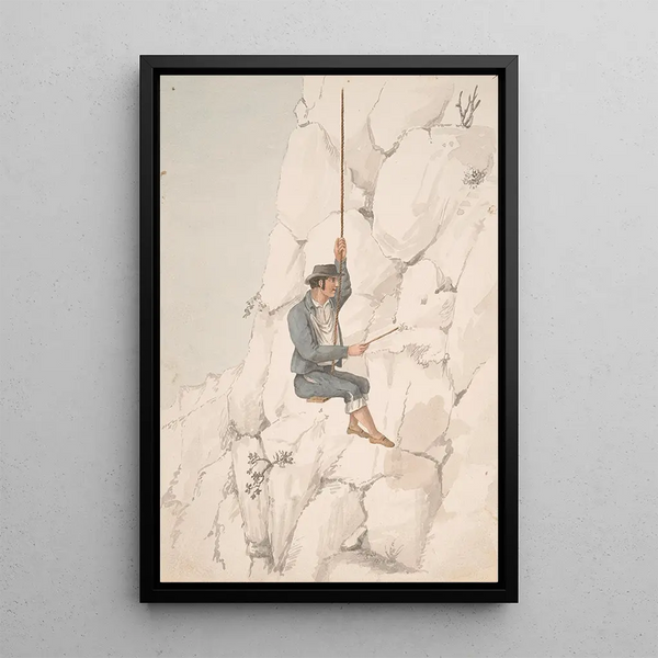 Cueilleur d'Orchilla de Gomero - Alfred Diston — framed artwork on a wall