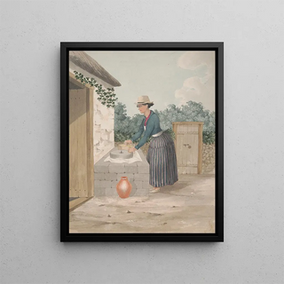Moulin à main pour broyer Gofio Tenerife - Alfred Diston — framed artwork on a wall