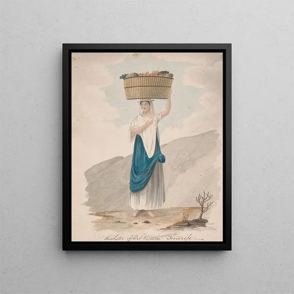Port Orotava Tenerife Peddler - Alfred Diston — framed artwork on a wall