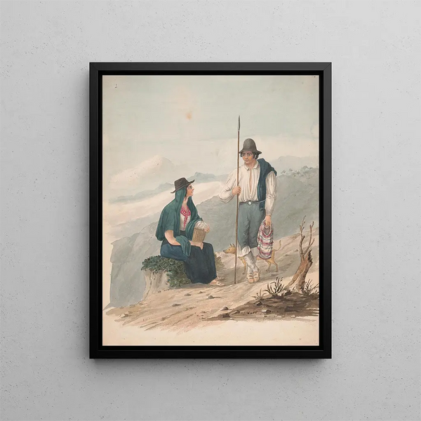 Man and Woman of Chasna Tenerife - Alfred Diston — framed artwork on a wall