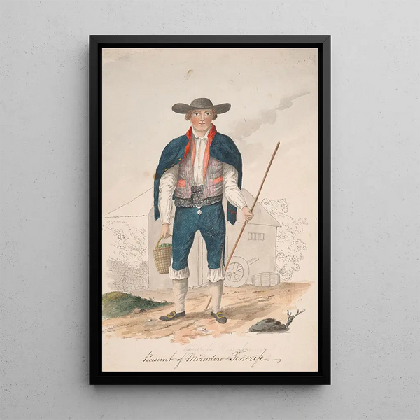 Country Scene Painting of Miradero Tenerife - Alfred Diston — framed artwork on a wall